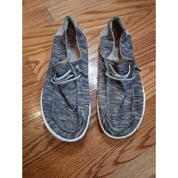 Hey Dude Wendy‎ Sox Black White - Size 10 Slip Ons - Picture 1 of 7